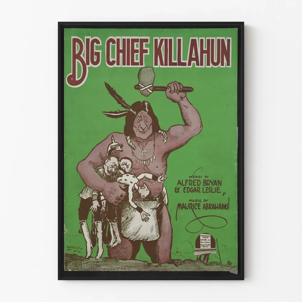 Affiche vintage Big Chief Killahun pour décoration murale