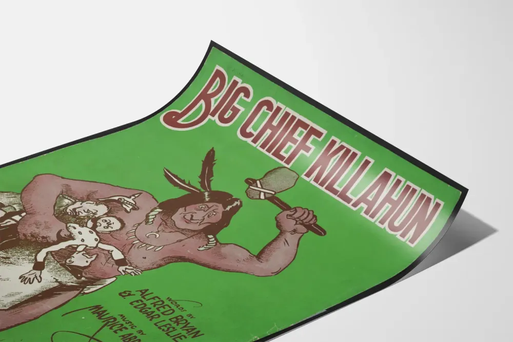 Affiche vintage Big Chief Killahun pour décoration murale