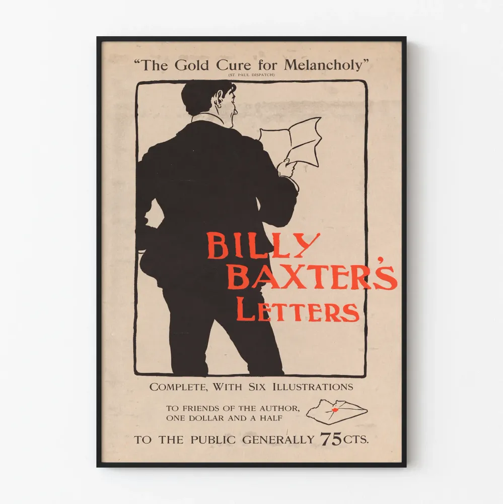 Affiche vintage Billy Baxter's Letters style rétro