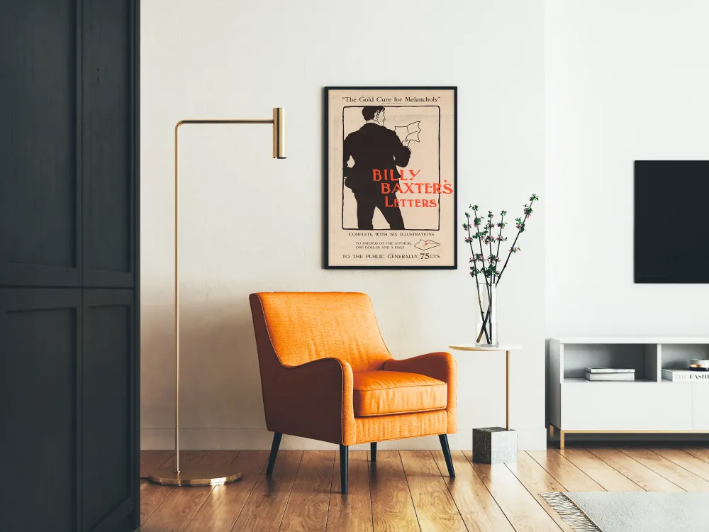 Affiche vintage Billy Baxter's Letters style rétro