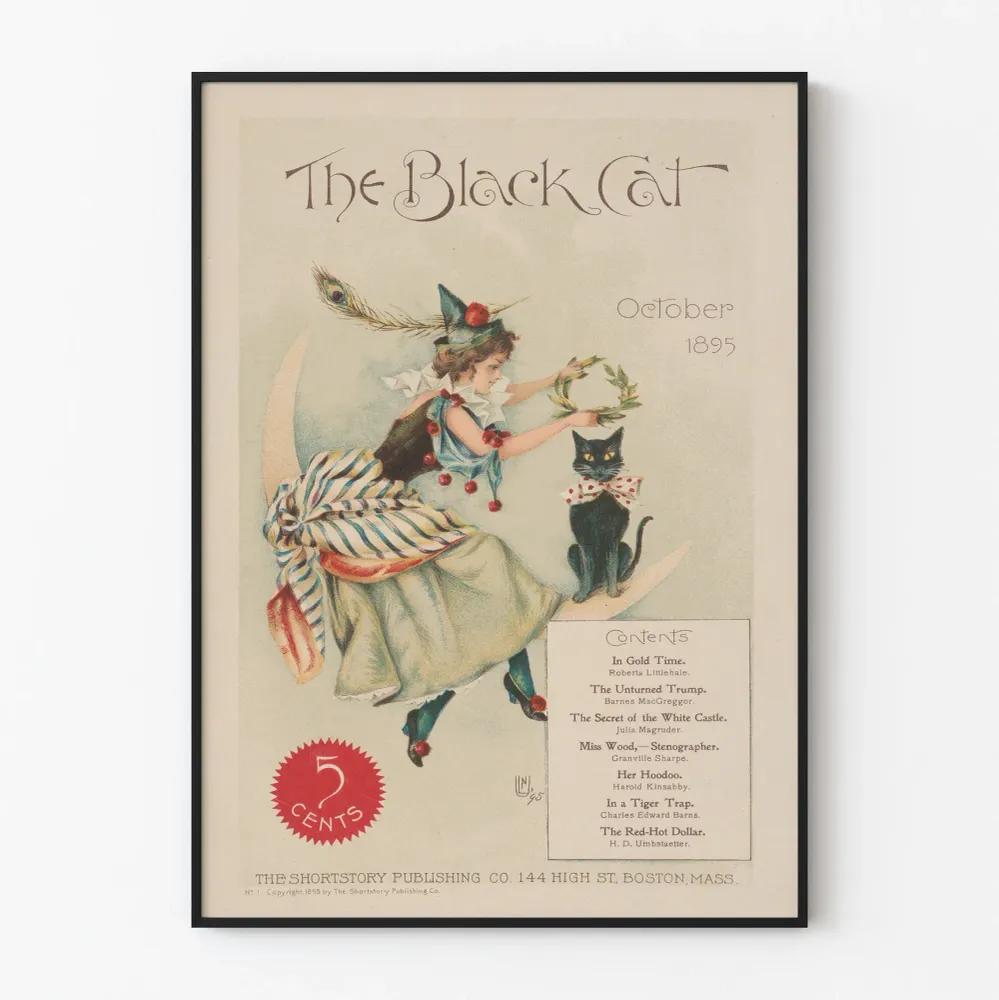 Affiche vintage Black Cat - illustration octobre 1895