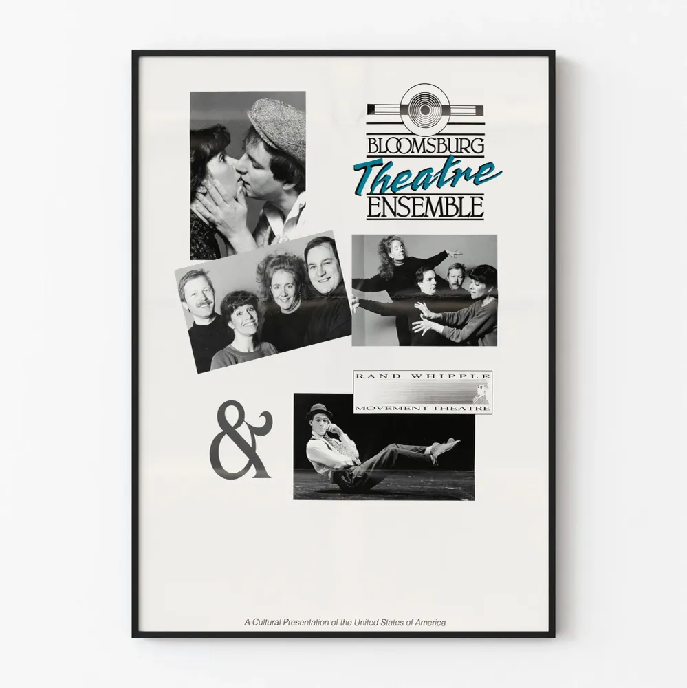 Affiche vintage Bloomsburg Theatre Ensemble & Rand Whipple Movement Theatre