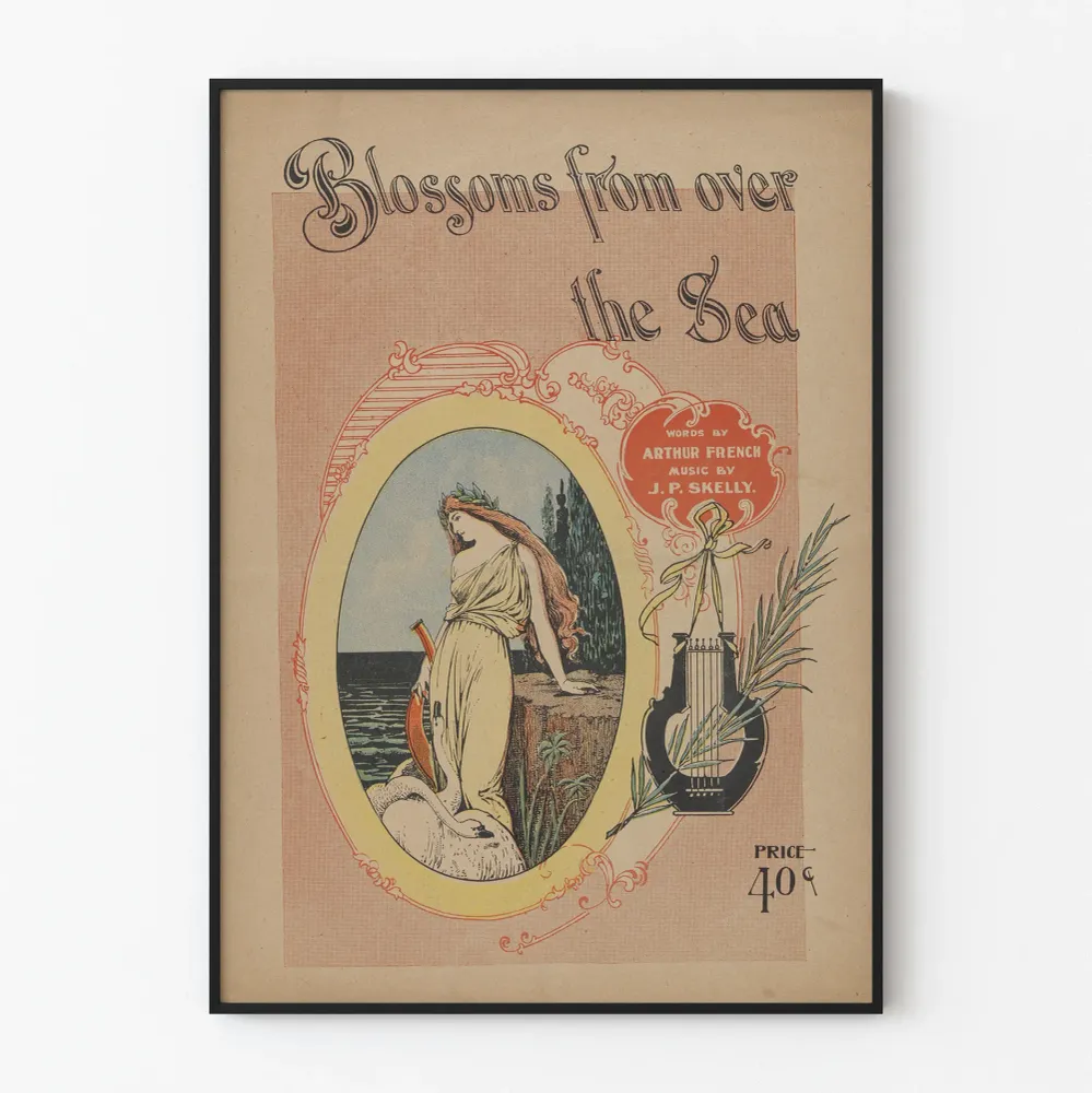 Affiche vintage Blossoms from Over Sea pour décoration murale