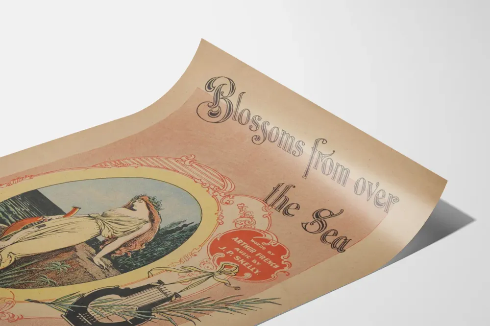 Affiche vintage Blossoms from Over Sea pour décoration murale