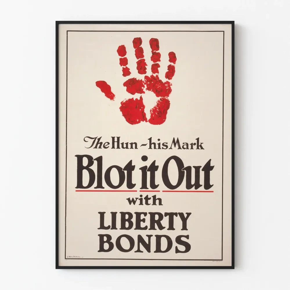 Affiche vintage 'Blot it Out Liberty Bonds' décoration murale historique