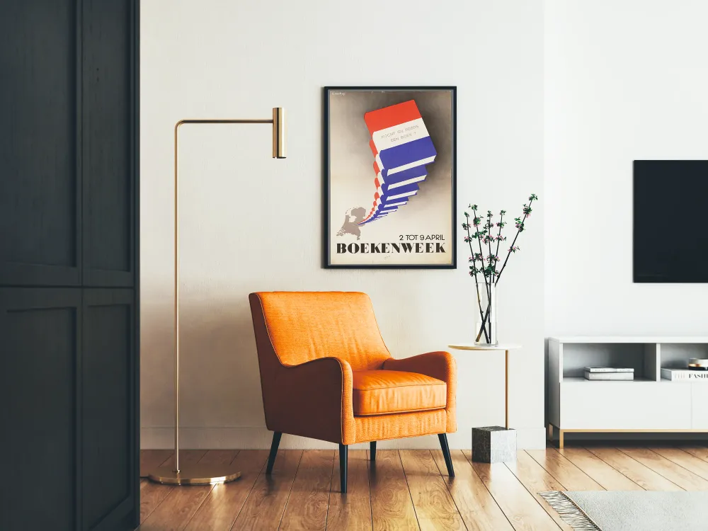 Affiche vintage Boekenweek 1938 - Décoration murale livres