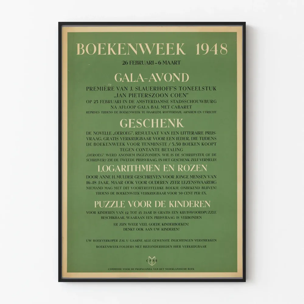 Affiche Vintage Boekenweek 1948 - Décoration Murale Culturelle