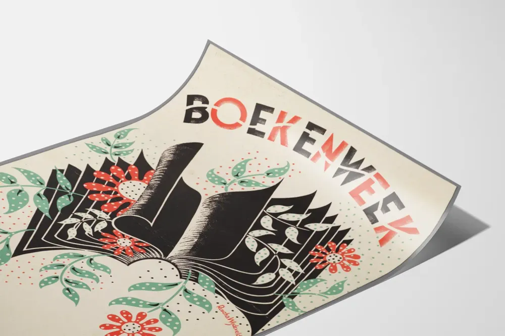 Affiche vintage Boekenweek 25 février - 4 mars