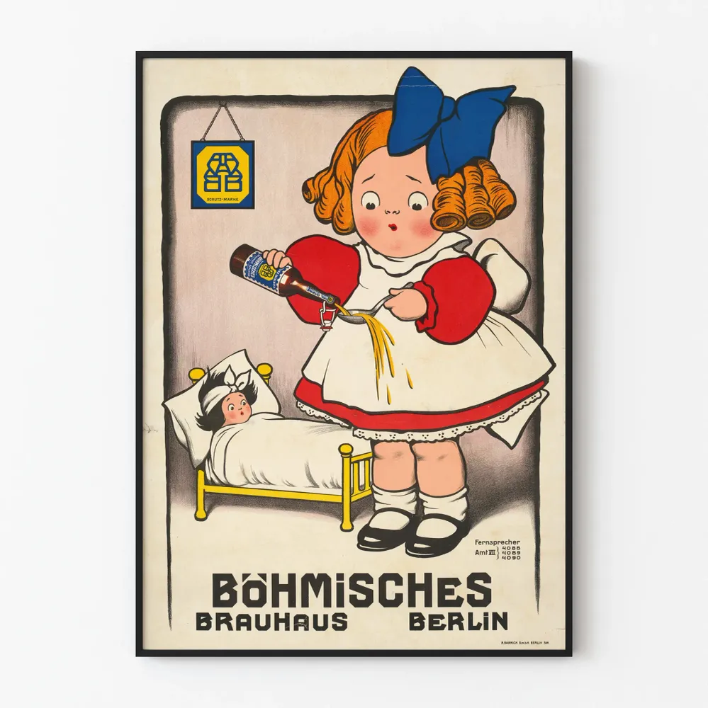 Affiche vintage Bohmisches Brauhaus Berlin - Décoration murale rétro