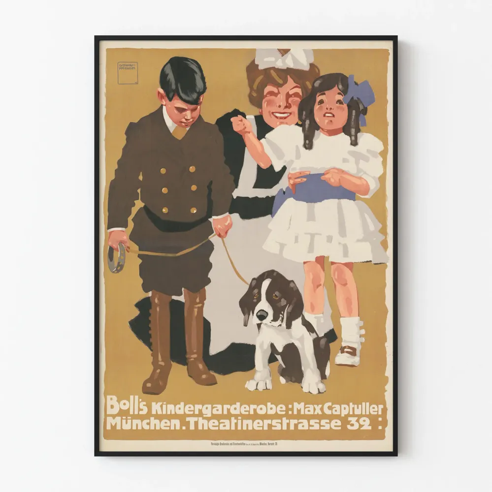 Affiche vintage Boll's Kindergarderobe par Ludwig Hohlwein