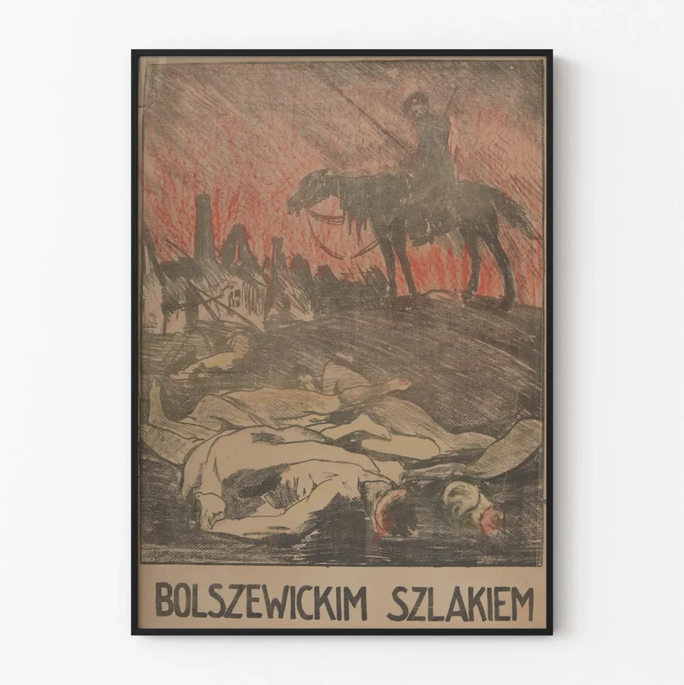Affiche Vintage Bolszewickim Szlakiem Guerre et Destruction