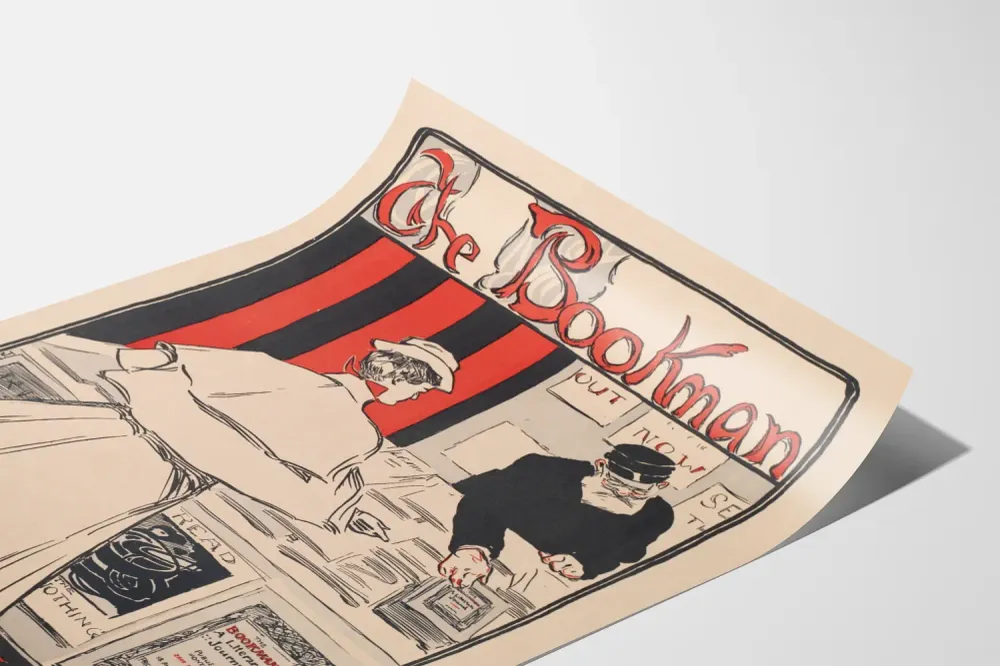 Affiche vintage Bookman Avril pour décoration murale littéraire