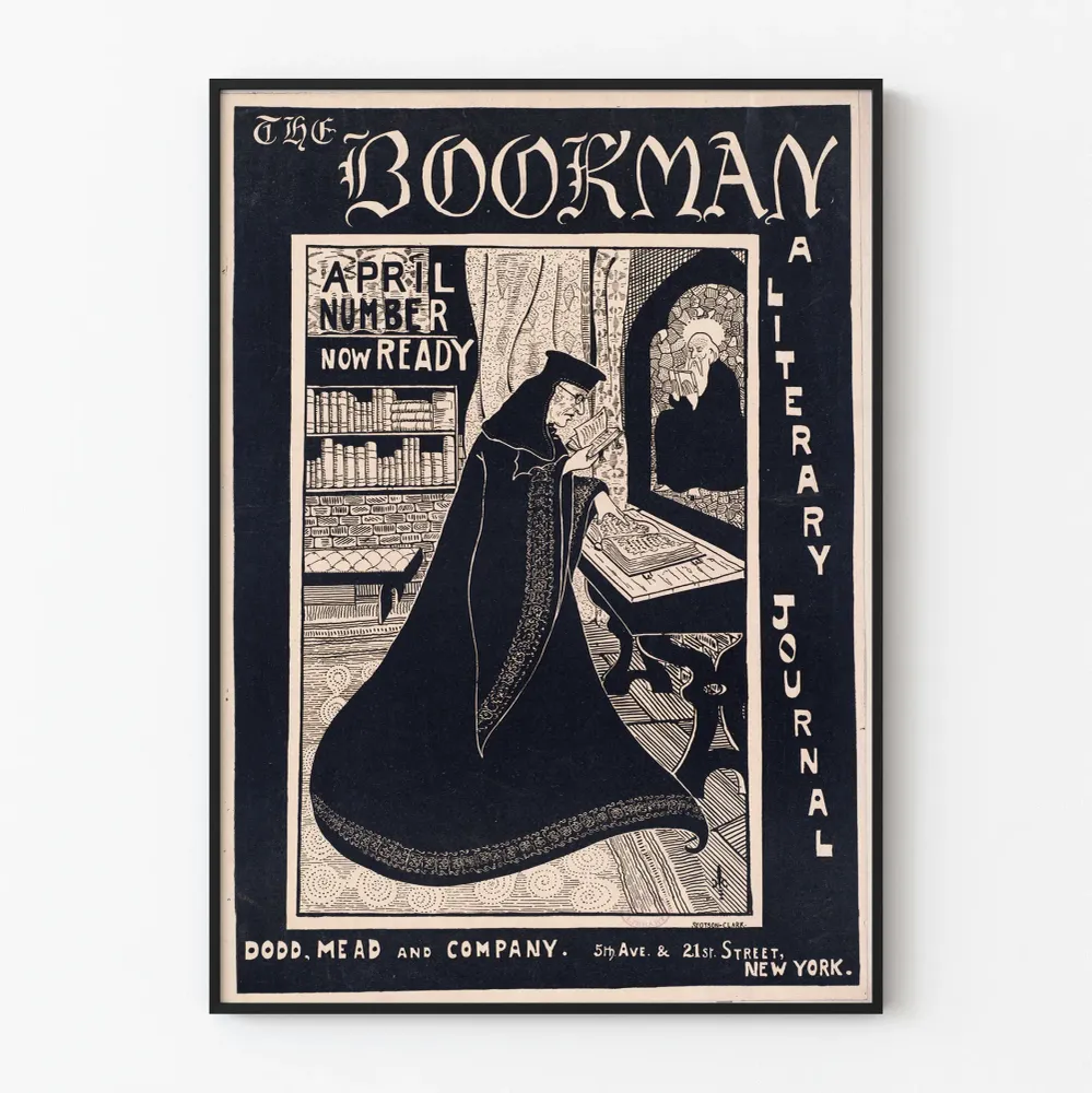 Affiche vintage Bookman - Revue littéraire d'époque