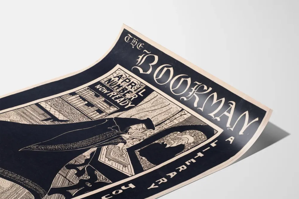 Affiche vintage Bookman - Revue littéraire d'époque