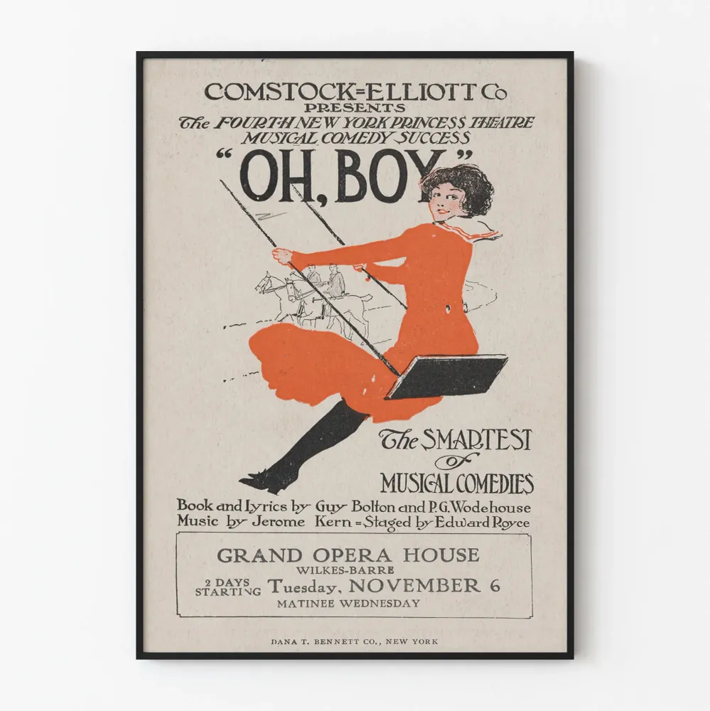 Affiche vintage Oh, Boy - Comédie musicale américaine