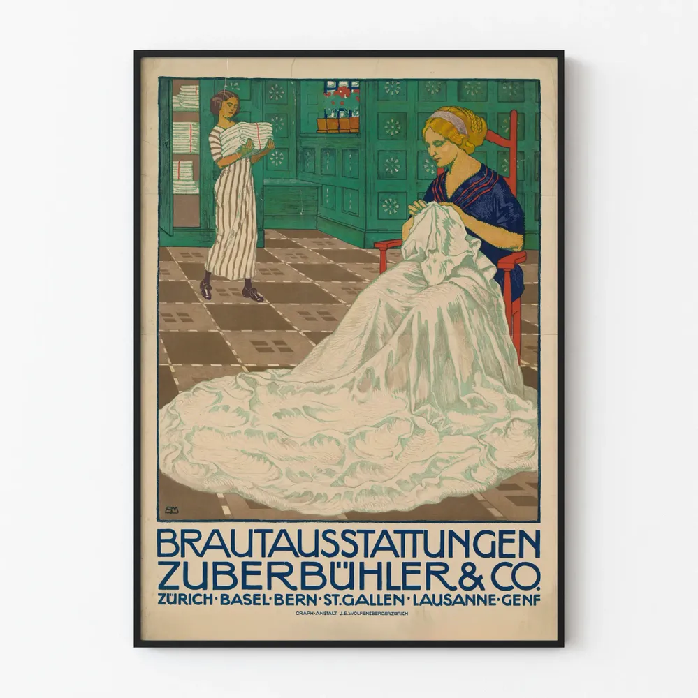Affiche vintage Brautausstattungen Zuberbühler & Co Wedding Decor