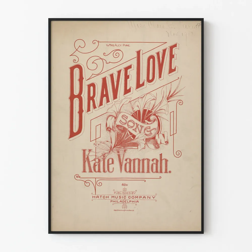 Affiche vintage Brave Love style art déco