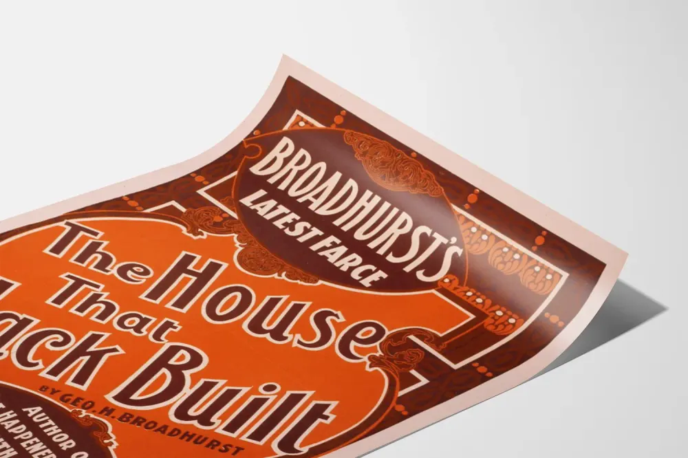 Affiche vintage Broadhurst's Latest Farce House That Jack Built