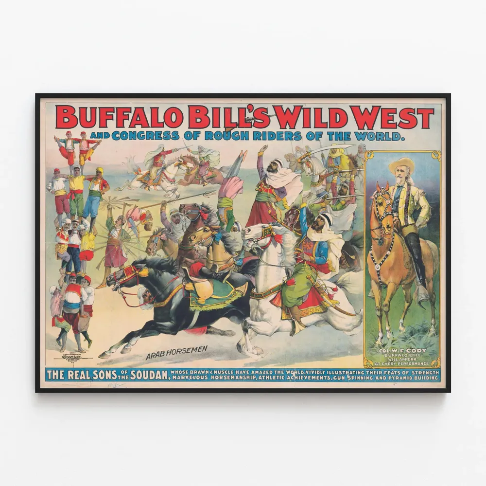 Affiche Vintage Buffalo Bill's Wild West et Congrès des Rough Riders