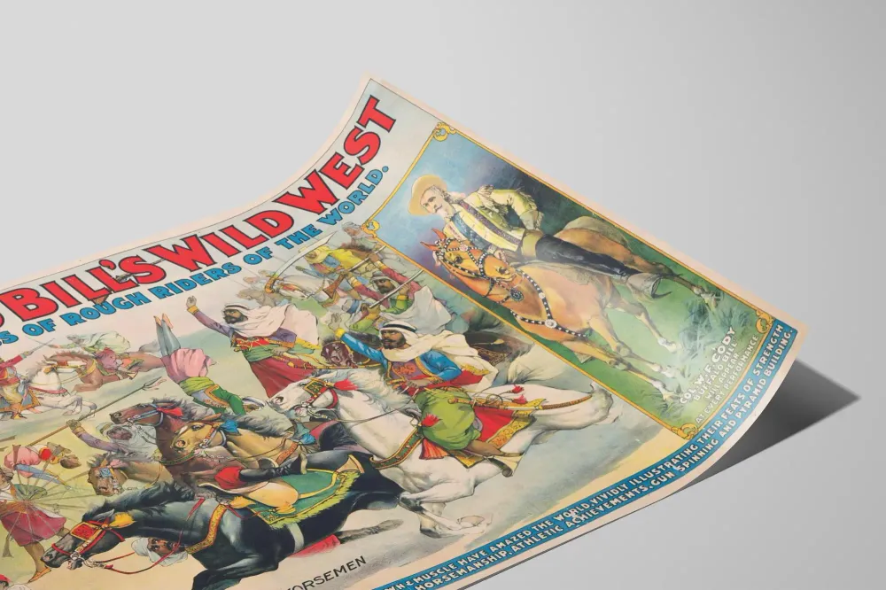 Affiche Vintage Buffalo Bill's Wild West et Congrès des Rough Riders