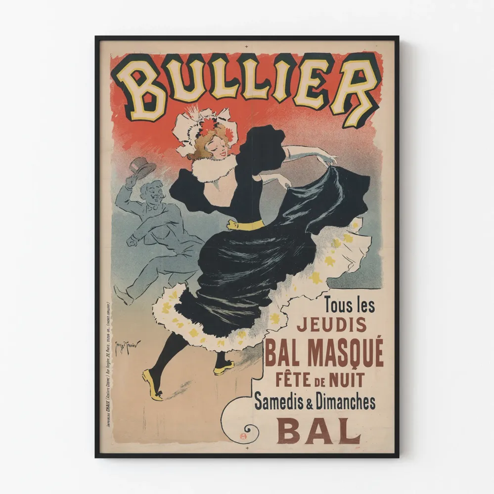 Affiche Vintage Bullier Bal Masqué et Fête de Nuit