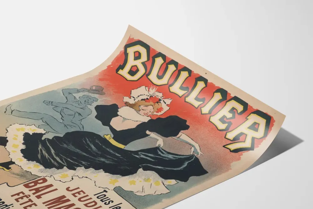 Affiche Vintage Bullier Bal Masqué et Fête de Nuit