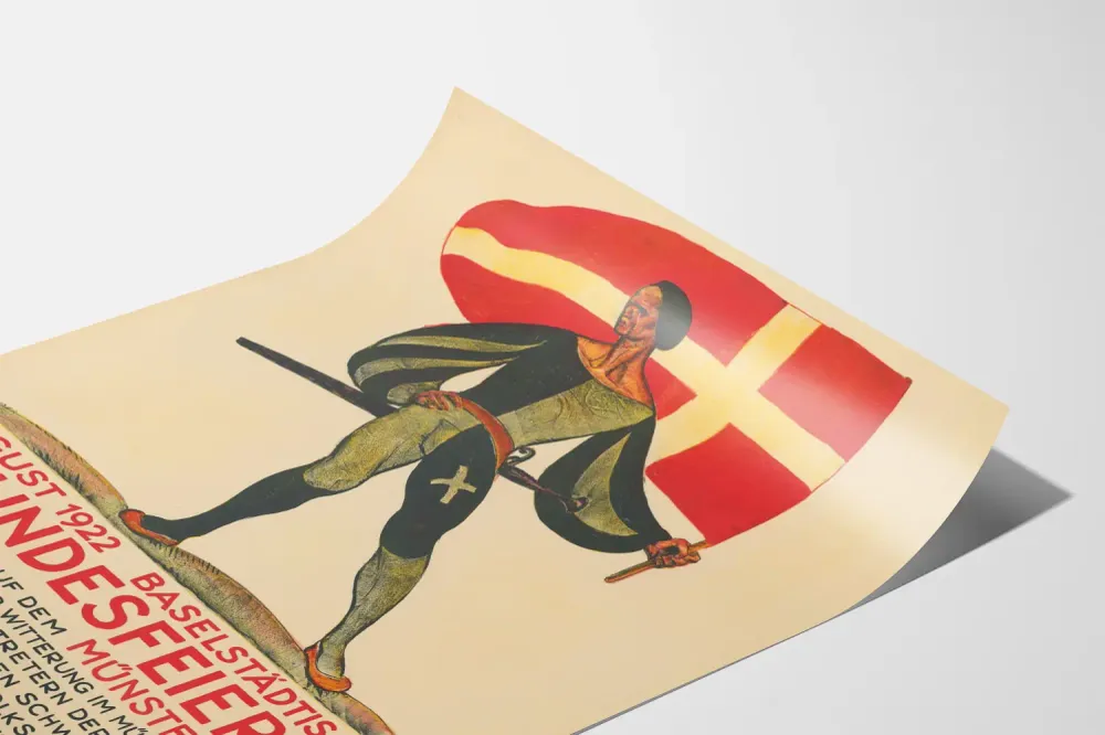 Affiche vintage Bundesfeier 1922 Fête nationale suisse décoration murale