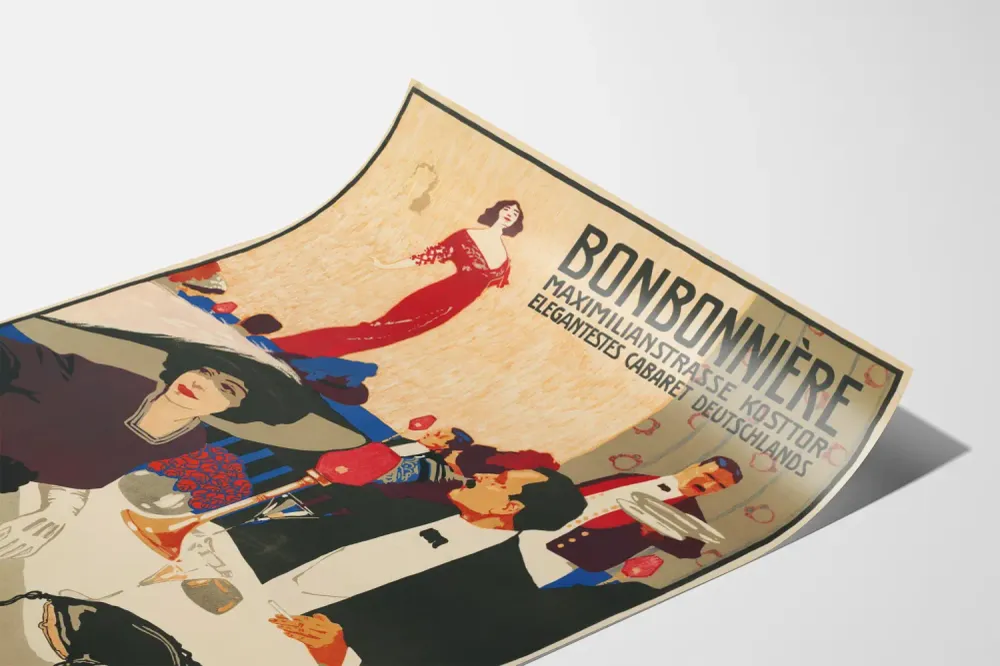 Affiche Vintage Cabaret Bonbonnière Élégance et Soirée