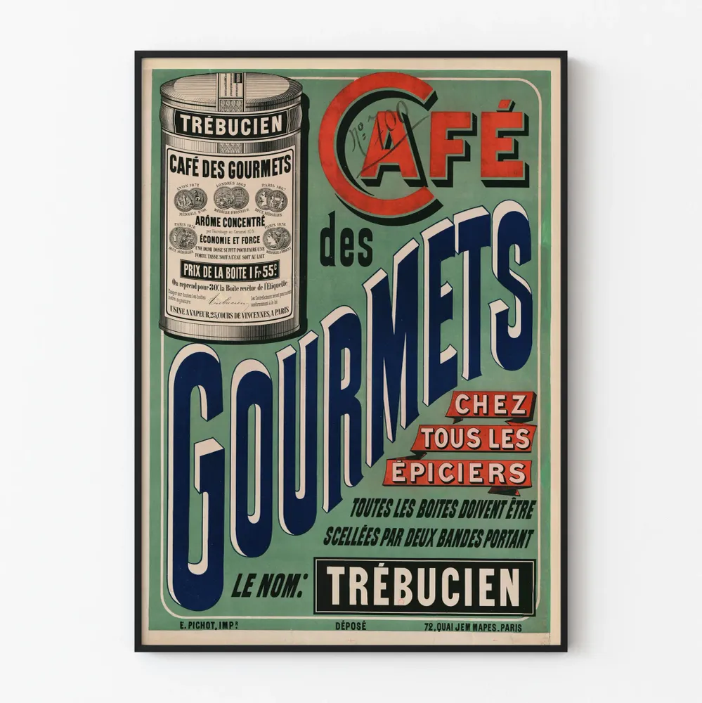 Affiche Vintage Café des Gourmets Trébucien