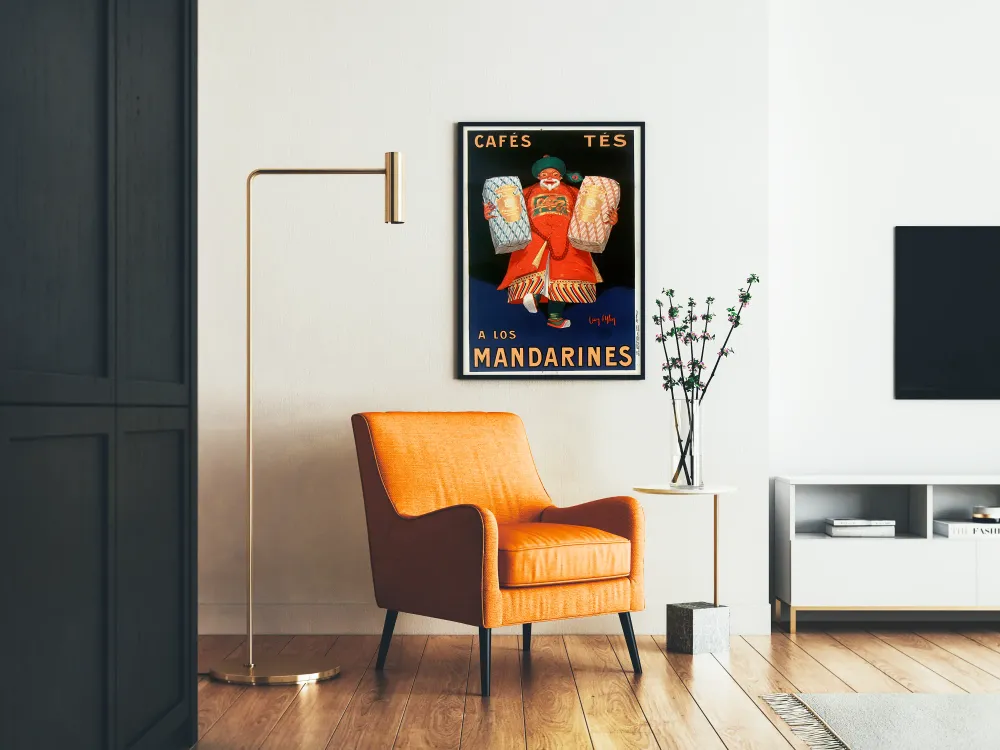 Affiche vintage Cafés et Thés à Los Mandarines