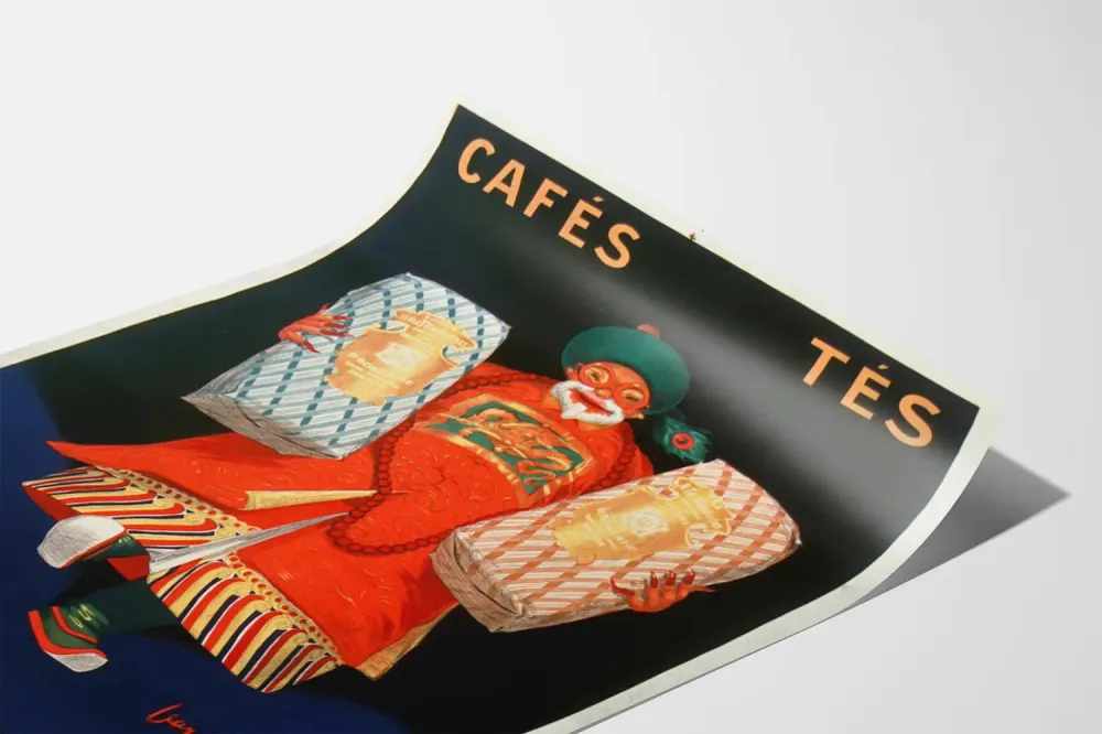 Affiche vintage Cafés et Thés à Los Mandarines