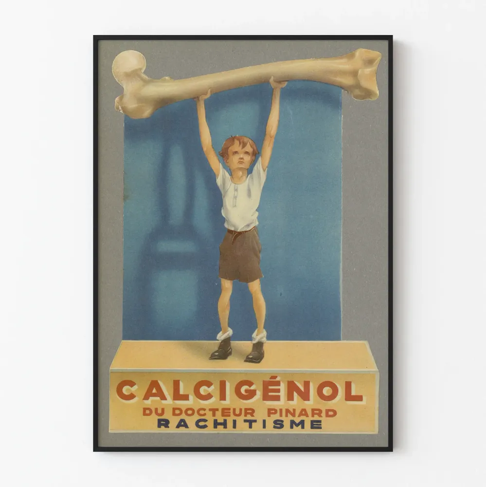 Affiche vintage Calcigenol Docteur Pinard - Décoration murale médicale