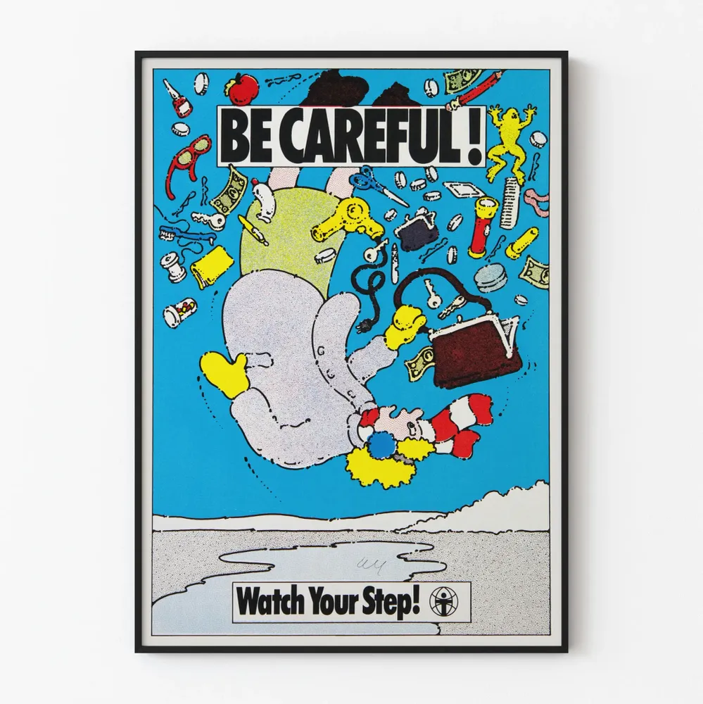 Affiche vintage Be Careful! Watch Your Step pour décoration murale