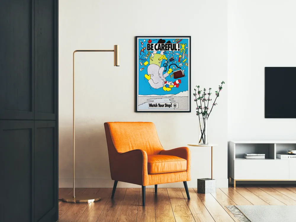 Affiche vintage Be Careful! Watch Your Step pour décoration murale