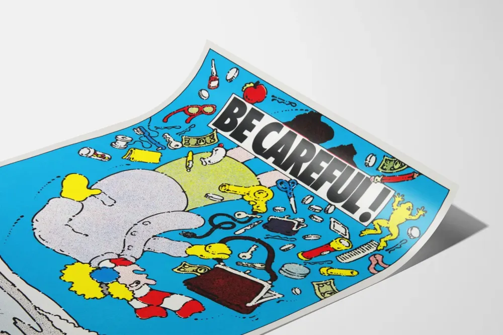 Affiche vintage Be Careful! Watch Your Step pour décoration murale