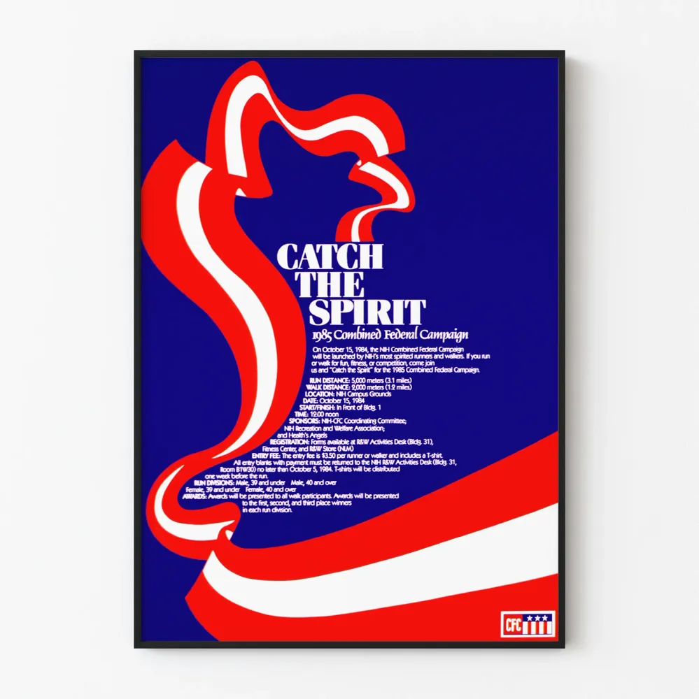 Affiche Vintage Catch Spirit 1985 Campagne Fédérale