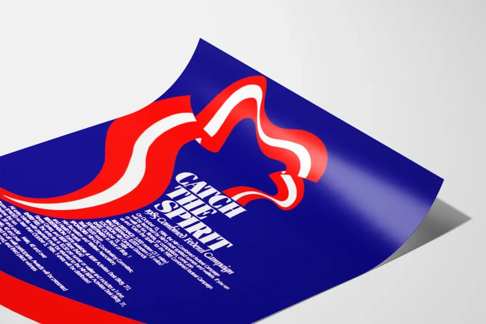 Affiche Vintage Catch Spirit 1985 Campagne Fédérale