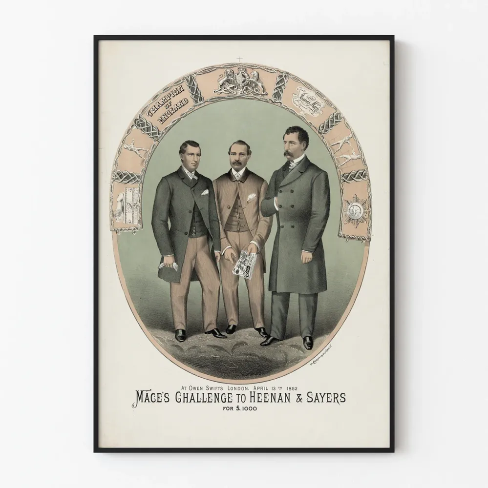 Affiche Vintage Challenge de James Mace à Heenan & Sayers 1862