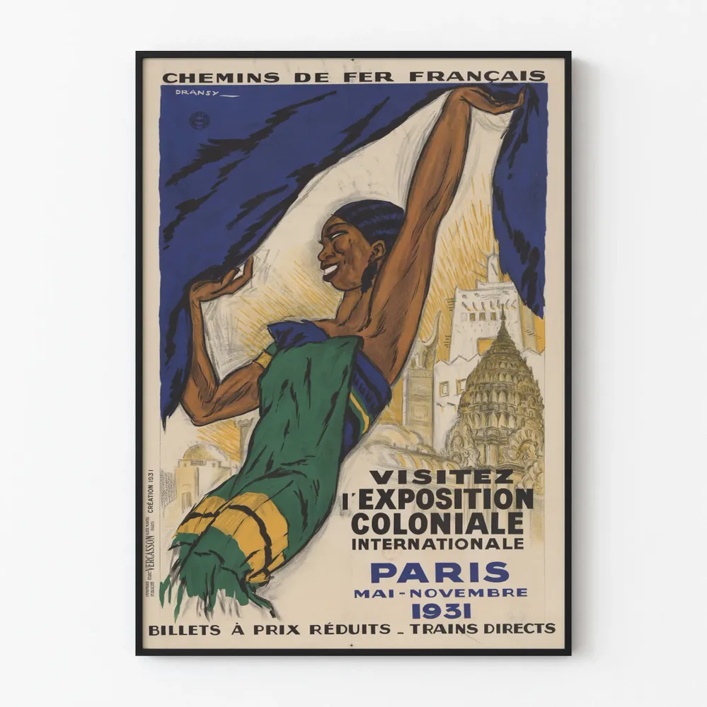 Affiche vintage Chemins de Fer Français - Exposition Coloniale Internationale 1931