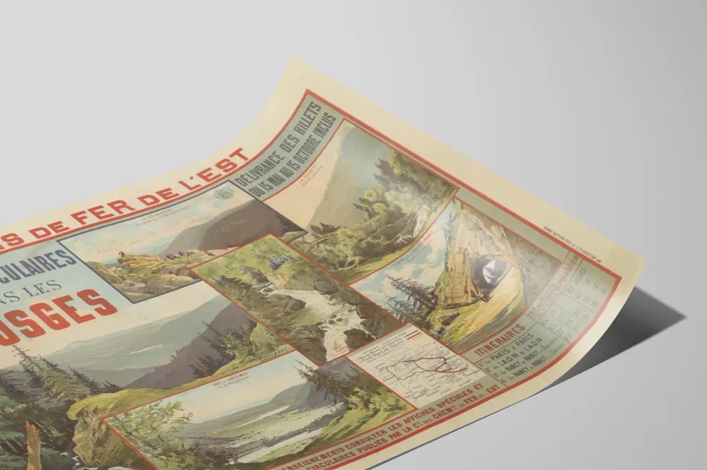 Affiche Vintage Chemins de Fer de l'Est - Voyages Circulaires dans les Vosges