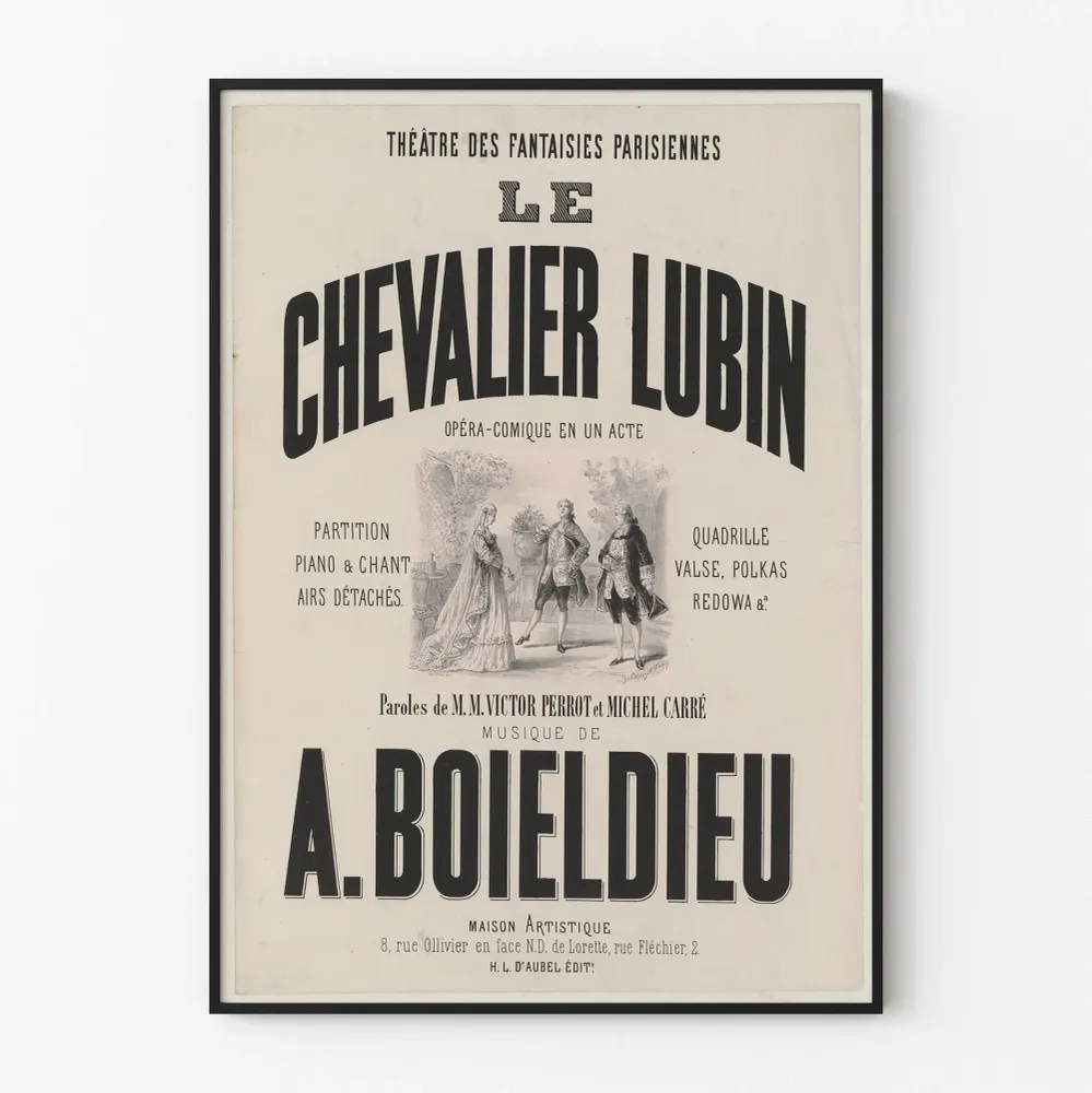 Affiche vintage Le Chevalier Lubin - Théâtre des Fantaisies Parisiennes