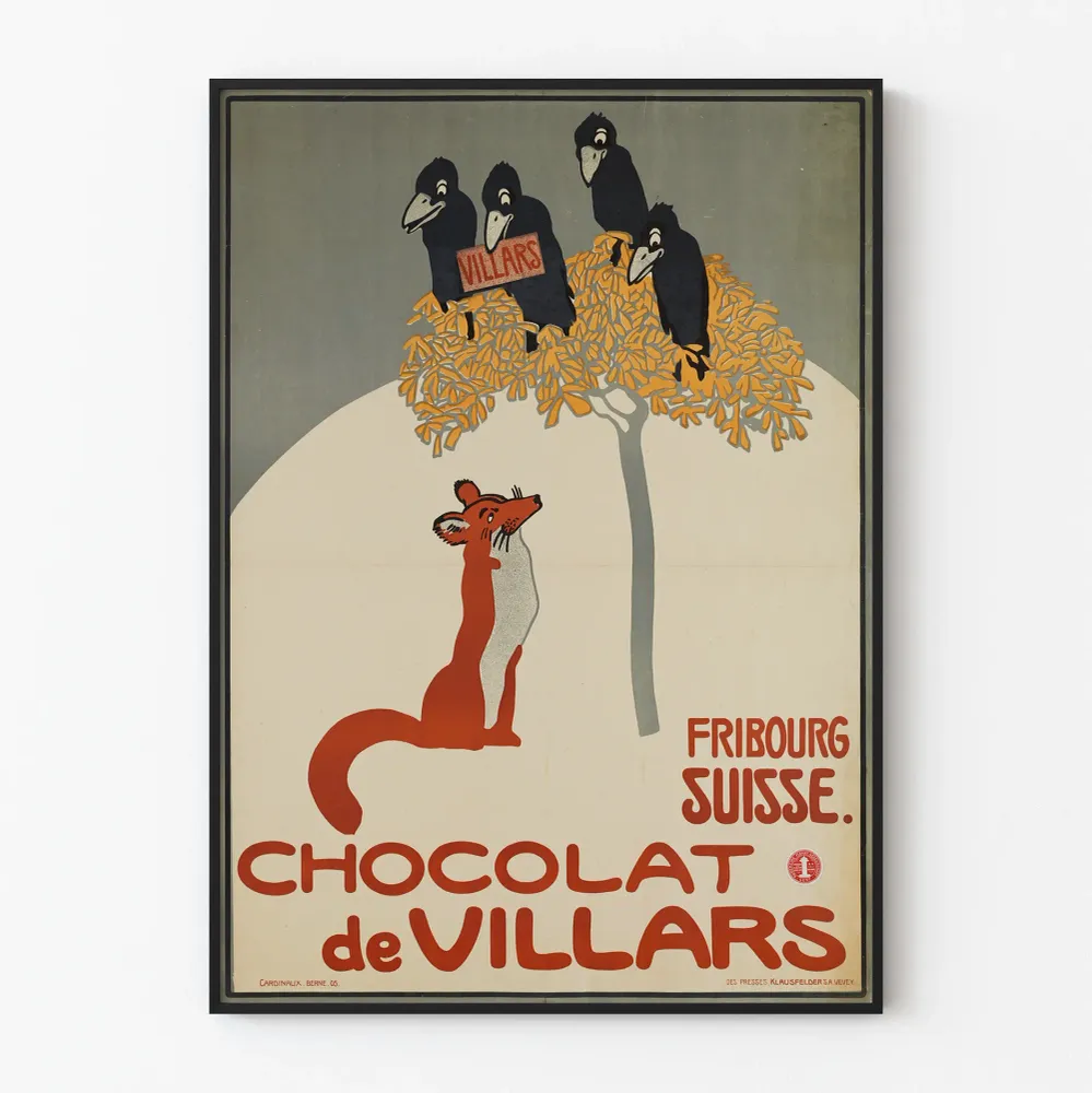 Affiche vintage Chocolat de Villars décoration murale