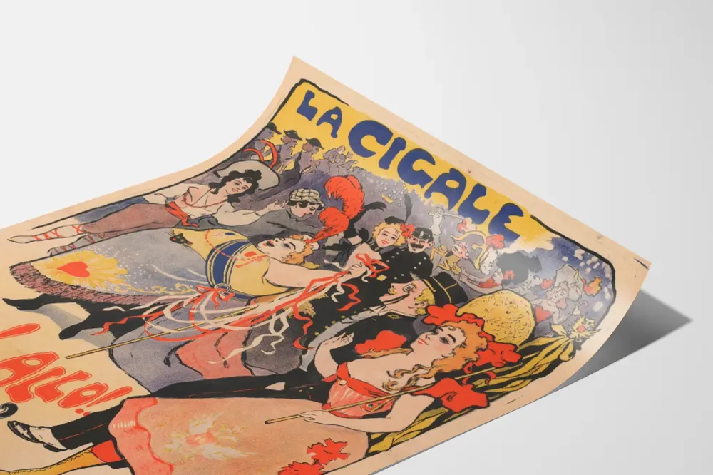 Affiche vintage La Cigale Allo!..Allo! Revue théâtrale