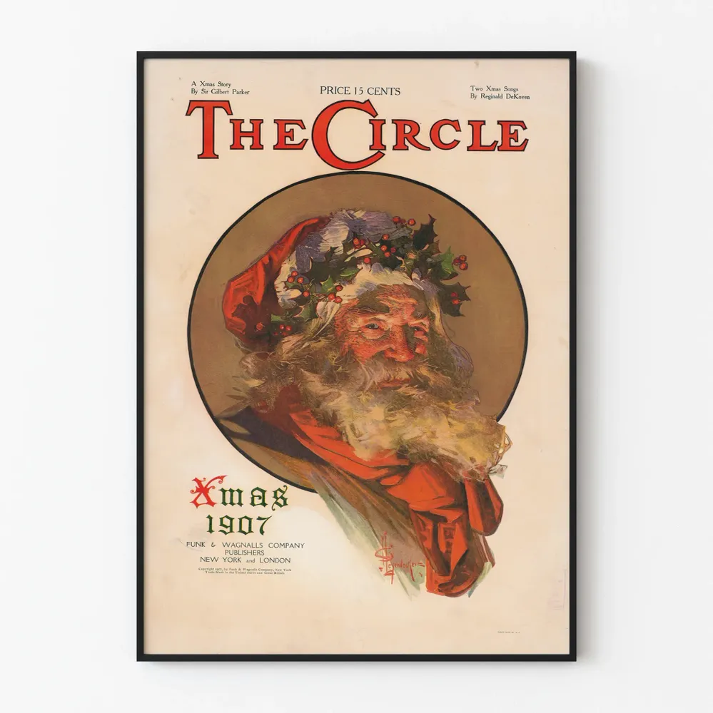 Affiche vintage Circle Noël 1907 Père Noël