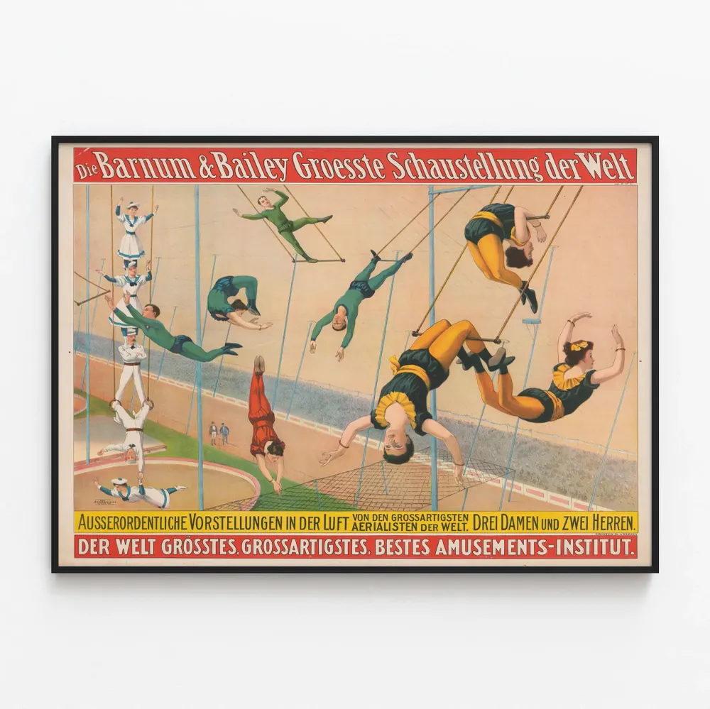 Affiche Vintage Cirque Barnum & Bailey – Acrobates ériens