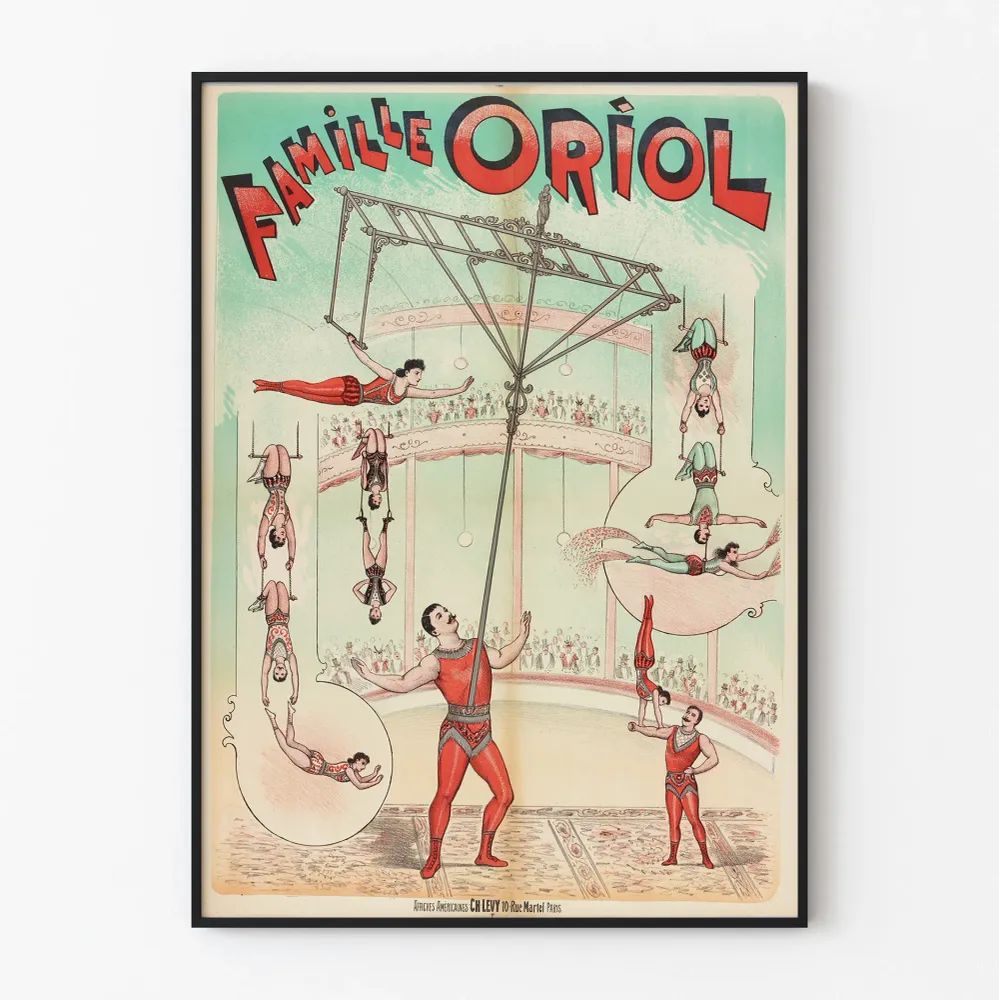 Affiche Vintage Cirque Famille Oriol - Décoration Murale Artistique