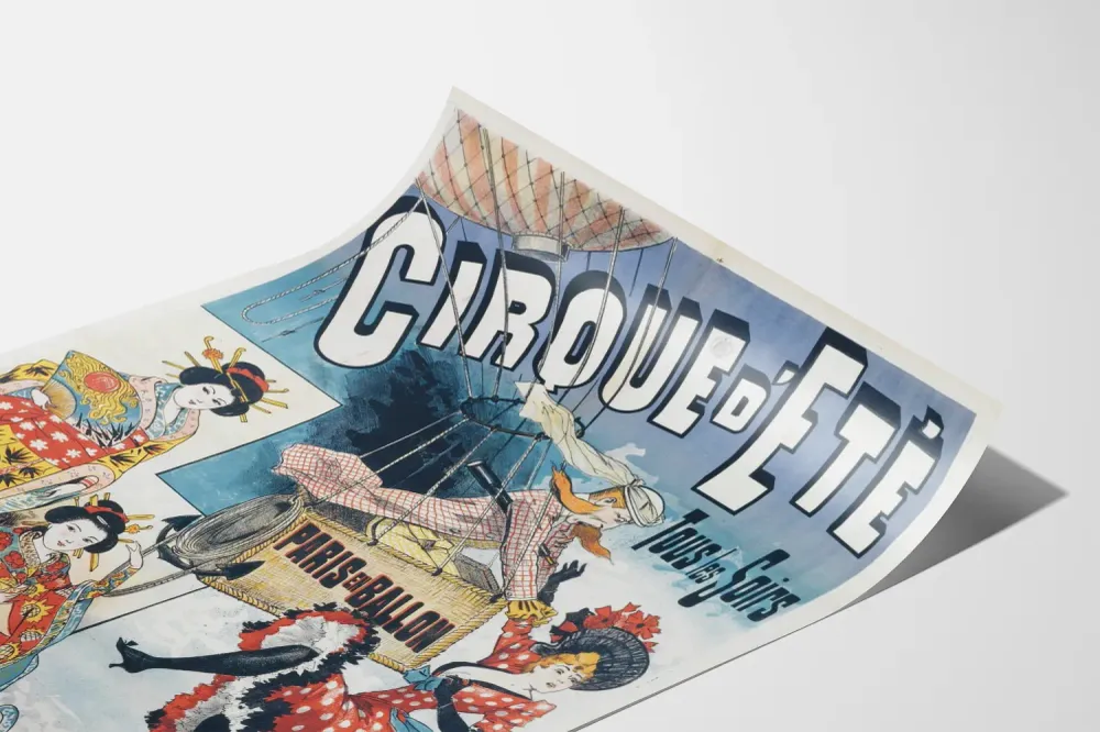 Affiche Vintage Cirque d'Été Paris en Ballon