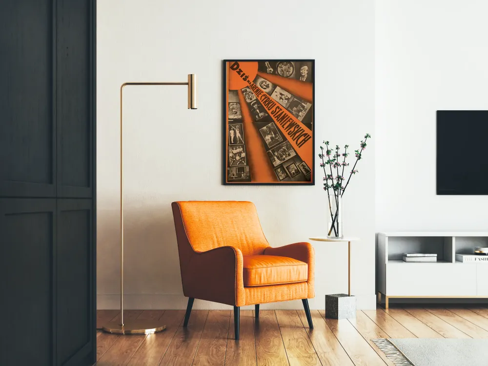 Affiche vintage du cirque Staniewski en orange et noir