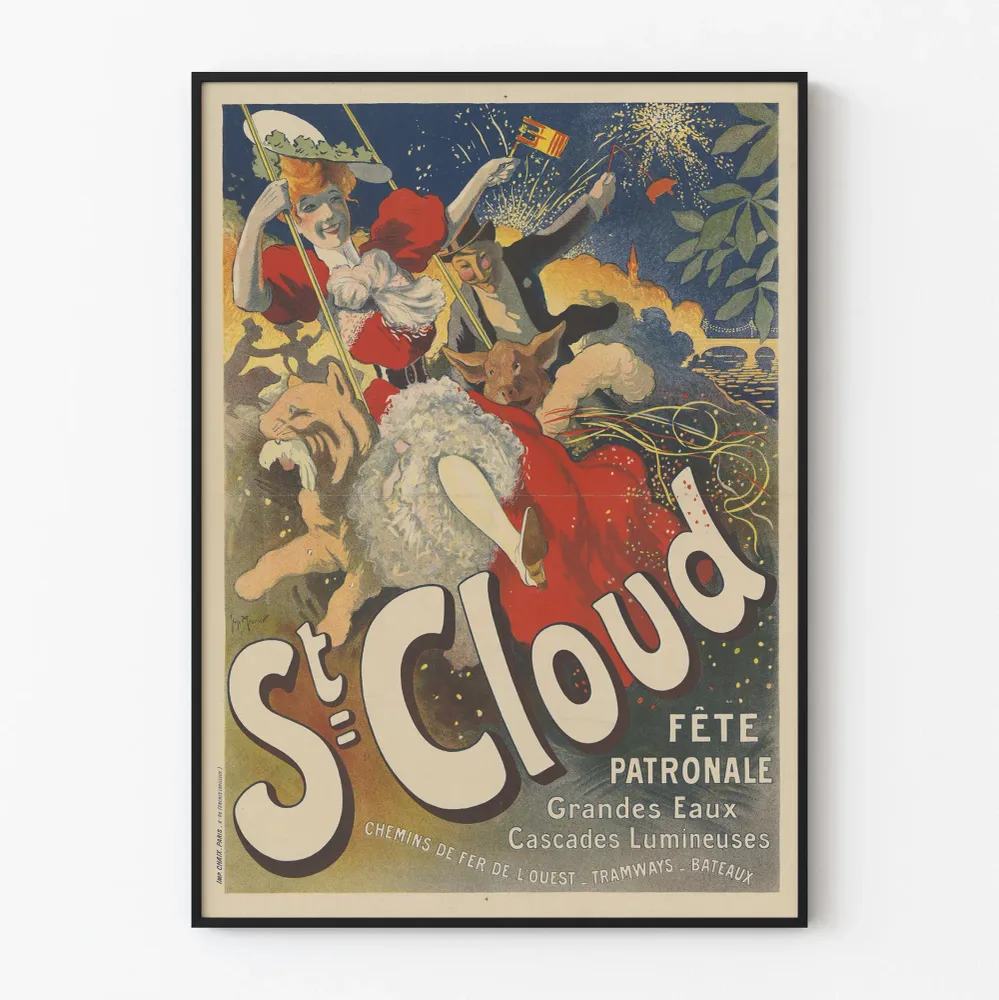 Affiche vintage St Cloud Fête Patronale Grandes Eaux