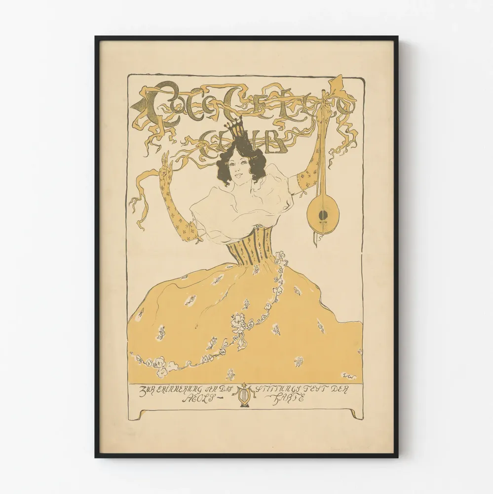 Affiche Vintage Cococello Club aux Tons Ocres